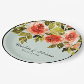 Romantische Hochzeit mit Rot und Grün Pappteller (Schrägansicht)