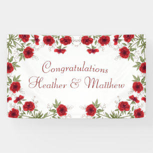 Romantische Hochzeit mit roten Rosen Banner