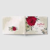 romantische Hochzeit mit roten und blassgelben Blu Gästebuch (Voll)