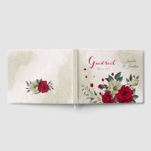 romantische Hochzeit mit roten und blassgelben Blu Gästebuch (Voll)