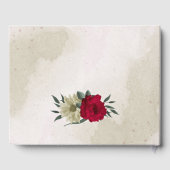 romantische Hochzeit mit roten und blassgelben Blu Gästebuch (Rückseite)