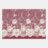 Romantische Hochzeit mit Roter Creme Geschenkpapier Set (Vorderseite 3)