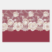 Romantische Hochzeit mit Roter Creme Geschenkpapier Set (Vorderseite)