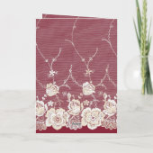 Romantische Hochzeit mit Roter Creme Karte (Rückseite)