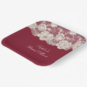 Romantische Hochzeit mit Roter Creme Pappteller (Gewinkelt)