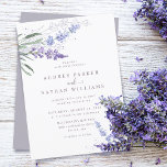 Romantische Hochzeit mit Wasserfarben Einladung<br><div class="desc">Eleganter und rustikaler lila Lavendelkranz mit klassischer Schrift und Typografie in der Mitte und Ihrem Hochzeitstag.</div>