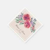 Romantische Hochzeit mit Wasserfarben Serviette (Ecke)