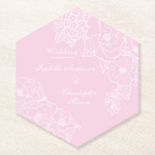 Romantische Hochzeit Pfingstrosen Rosa Untersetzer