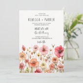 Romantische Hochzeit qr Code UAWG auf der Rückseit Einladung (Stehend Vorderseite)