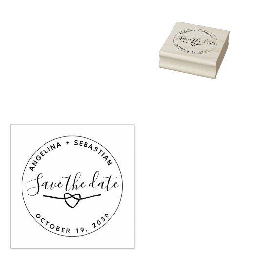 Romantische Hochzeit rettet das Datum Gummistempel (Stempel)