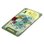 Romantische Hochzeit, Rose Blumendatum Gelb Gerett Magnet (Linke Seite)