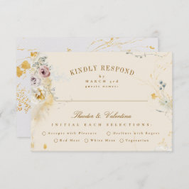 romantische Hochzeit RSVP Karte
