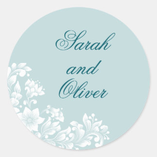 Romantische Hochzeit Runder Aufkleber