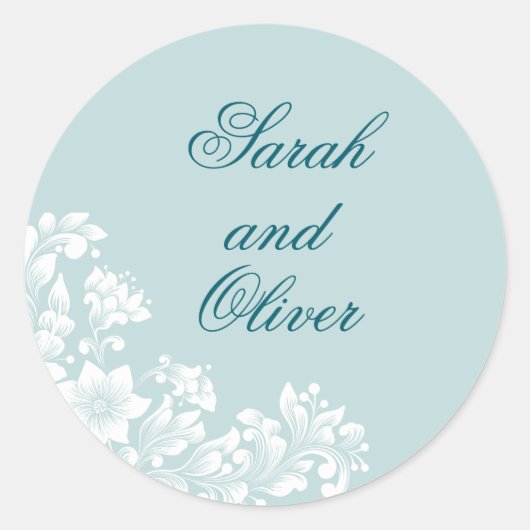 Romantische Hochzeit Runder Aufkleber (Vorderseite)