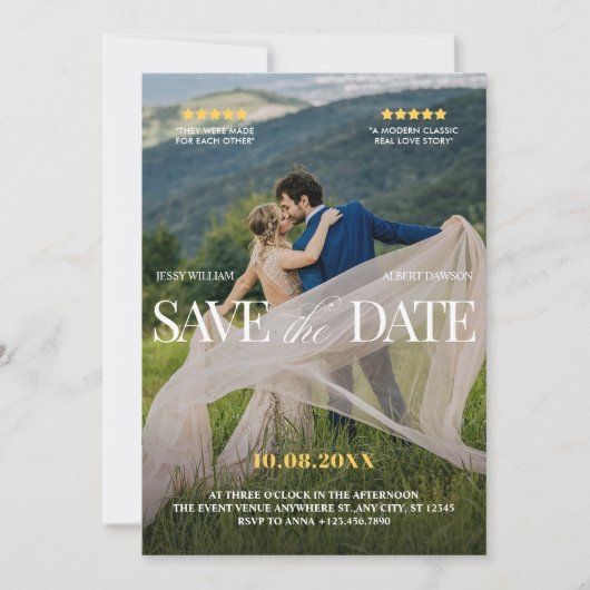 Romantische Hochzeit Save The Date (Vorderseite)
