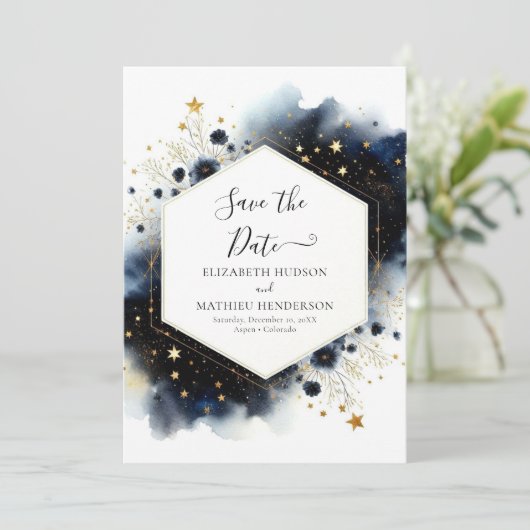 Romantische Hochzeit Save The Date (Stehend Vorderseite)