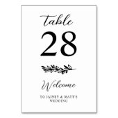 Romantische Hochzeit Tischnummer (Rückseite)