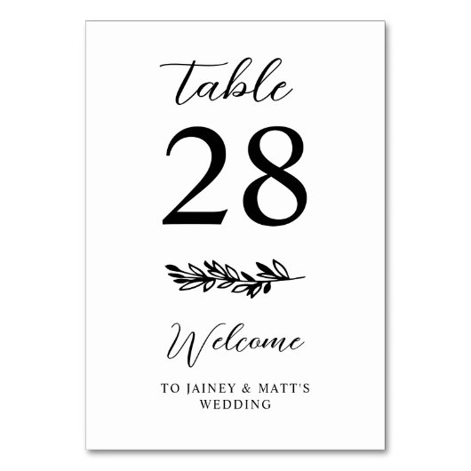 Romantische Hochzeit Tischnummer (Vorderseite)