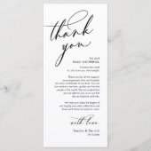 Romantische Hochzeit Vielen Dank Platzierung Karte (Vorderseite)