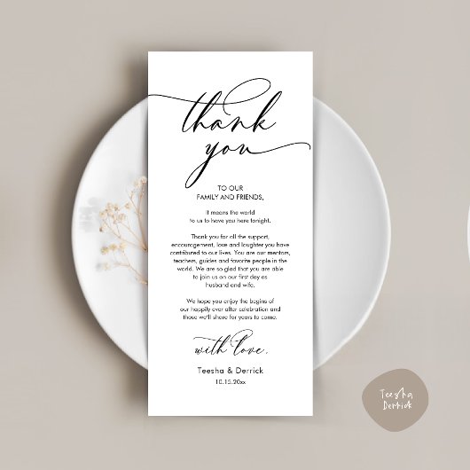 Romantische Hochzeit Vielen Dank Platzierung Karte