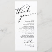 Romantische Hochzeit Vielen Dank Platzierung Karte (Vorderseite)