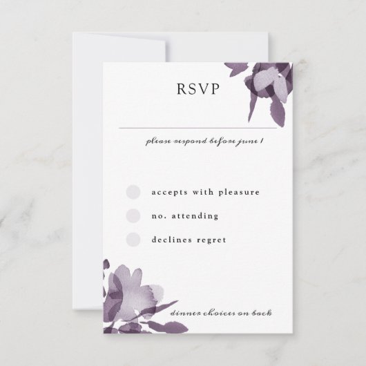 Romantische Hochzeit von Aquarellfarben RSVP Karte (Vorderseite)