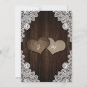 Romantische Hochzeit von Burlap- und Lace String L Einladung (Rückseite)