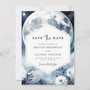 Romantische Hochzeit von Earthy Moonlit Save The Date