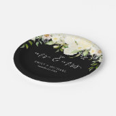 Romantische Hochzeit von Elfenbein Pappteller (Schrägansicht)