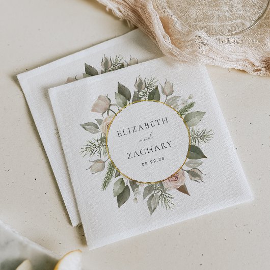 Romantische Hochzeit von Elfenbein Serviette