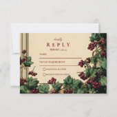 Romantische Hochzeit von Ivy und Berry RSVP Karte (Vorderseite)