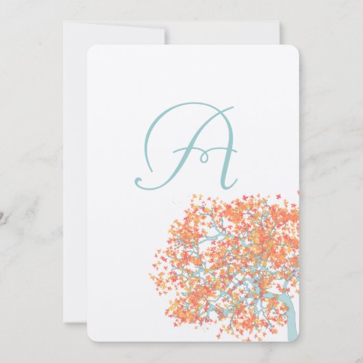 Romantische Hochzeit von Korallenbäumen Einladung (Rückseite)