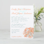 Romantische Hochzeit von Korallenbäumen Einladung (Stehend Vorderseite)