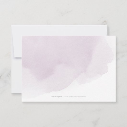 Romantische Hochzeit von Moody plum kalligraphisch RSVP Karte (Rückseite)