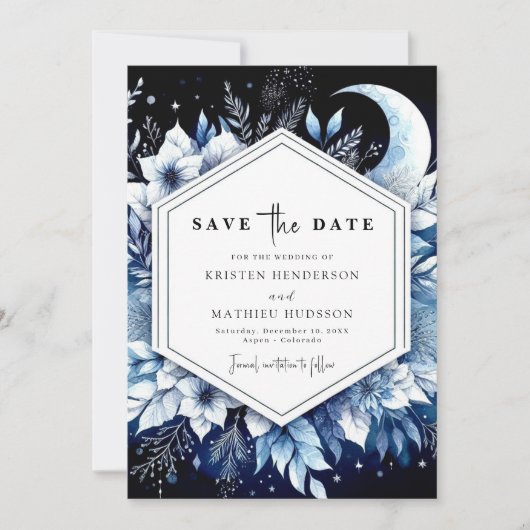 Romantische Hochzeit von Moonlit Save The Date (Vorderseite)