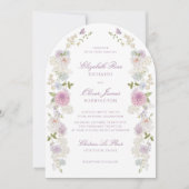 Romantische Hochzeit von pastellfarbenem Blumenges Einladung (Vorderseite)