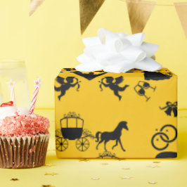 Romantische Hochzeit von Pferd und Kart Geschenkpapier