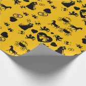 Romantische Hochzeit von Pferd und Kart Geschenkpapier (Ecke)