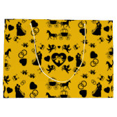 Romantische Hochzeit von Pferd und Kart Große Geschenktüte (Rückseite)