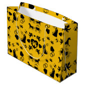 Romantische Hochzeit von Pferd und Kart Große Geschenktüte (Rückseite Schrägansicht)