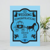 Romantische Hochzeit von Pferd und Kart Karte (Stehend Vorderseite)