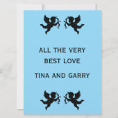 Romantische Hochzeit von Pferd und Kart Karte (Rückseite)