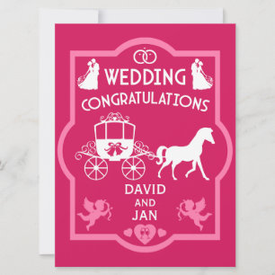 Romantische Hochzeit von Pferd und Kart Karte