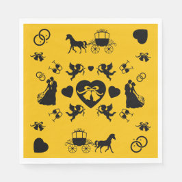 Romantische Hochzeit von Pferd und Kart Serviette