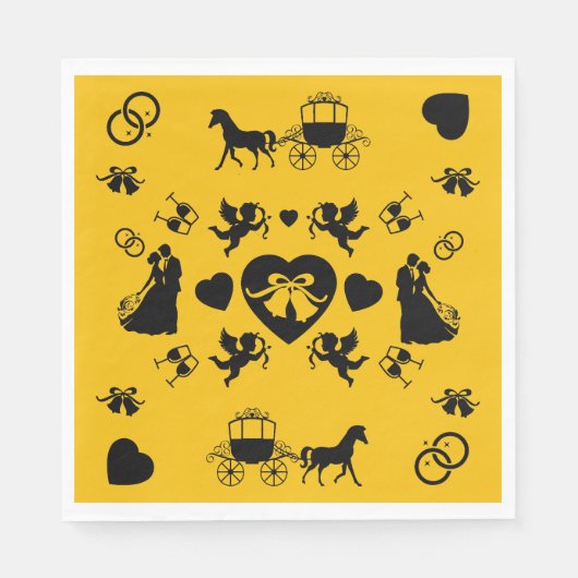 Romantische Hochzeit von Pferd und Kart Serviette (Vorderseite)