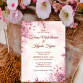 Romantische Hochzeit von Pink Cherry Blossom Einladung