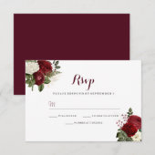 Romantische Hochzeit von Roter Blüte - RSVP Karte (Vorne/Hinten)