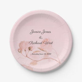 Romantische Hochzeit von Soft Pink Rose Pappteller