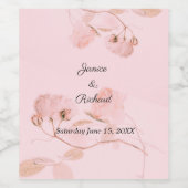 Romantische Hochzeit von Soft Pink Rose Weinetikett (Einzelnes Label)