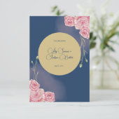 Romantische Hochzeit zwischen Navy und Blush Pink Dankeskarte (Stehend Vorderseite)